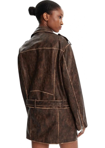 Charlene Kadın Kahverengi Biker Ceket W5YL04WHDI0-F1GQ modelleri