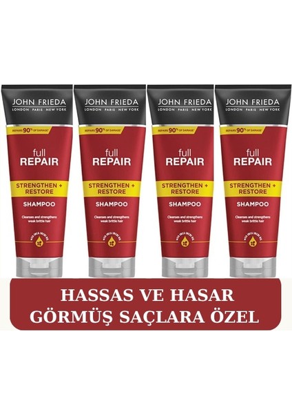 Hassas ve Hasar Görmüş Saçlar Için Onarıcı Şampuan 250 ml 4 Adet