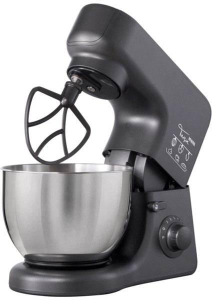 Güçlü 1000W Siyah Stand Mikser, Çırpma, Karıştırma ve Yoğurma Fonksiyonları fırsatları