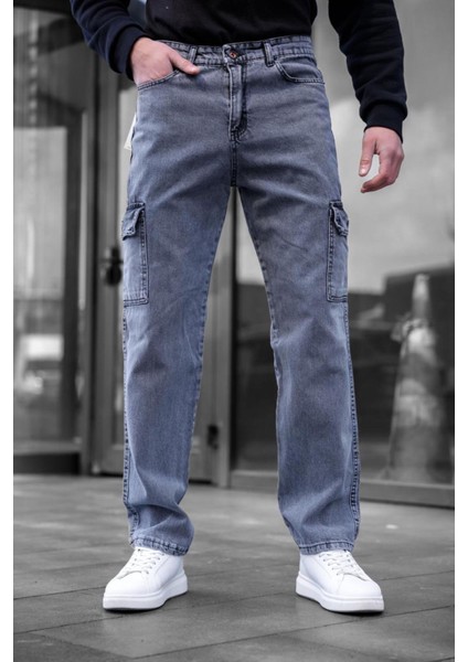Prf 011 Yıpratmalı Komando Baggy Fit Kot Kargo Pantolon modelleri