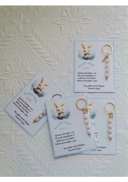 72 Adet Isme Özel Tasarım Beyaz Anahtarlık Hastane Yeni Doğan 40 Mevlidi Dağıtmalık Hediyelik indirimleri