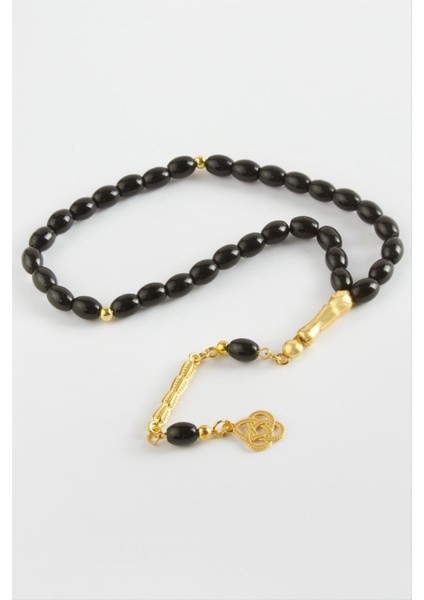 Sepetim Mısır Kesim Cam Taş Tesbih 7 Mm-Siyah