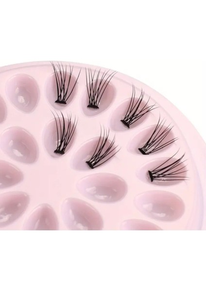 Ipek Kirpik Volum Cımbız ve Palet Seti, Fiber Uçlu, Pembe Renkli