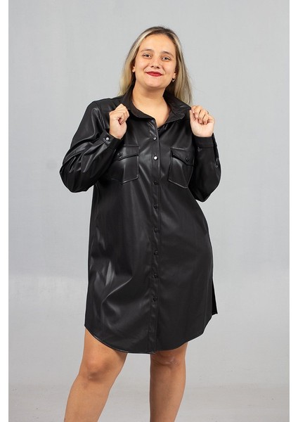 Içi Yünlü Deri Tunik Gömlek – Şık ve Sıcak Tasarım