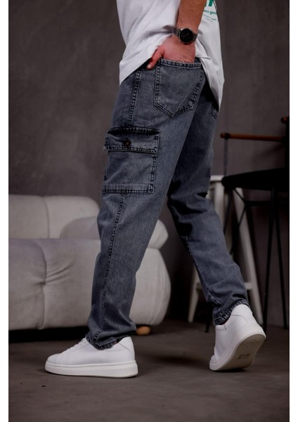 Prf 011 Yıpratmalı Komando Baggy Fit Kot Kargo Pantolon modelleri