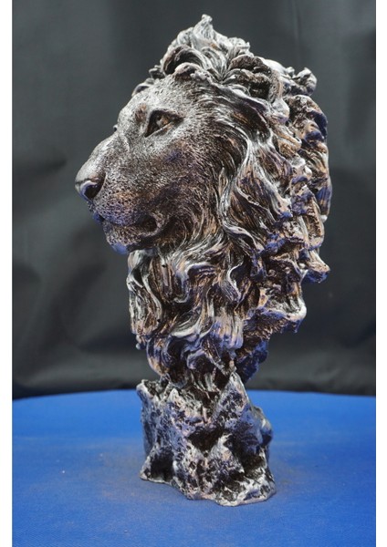 Özel Tasarım Aslan Kafası Heykel Biblo– Aslan Ev Ofis Hediyelik Dekoratif Aksesuar (30 Cm) fiyatları