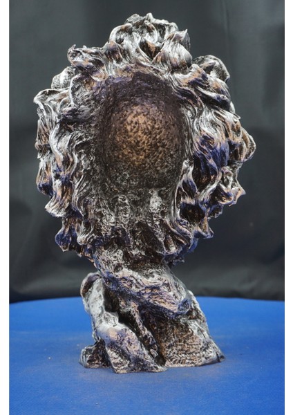 Özel Tasarım Aslan Kafası Heykel Biblo– Aslan Ev Ofis Hediyelik Dekoratif Aksesuar (30 Cm) modelleri