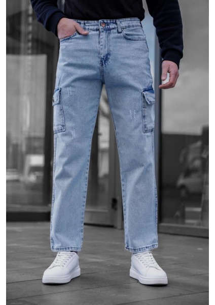 Prf 011 Yıpratmalı Komando Baggy Fit Kot Kargo Pantolon modelleri