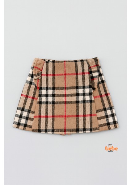 Kız Çocuk Kaşkorşe Ekoseli Şort Etek – Okul & Günlük Giyim Rahat Şık Şort Etek fırsatları