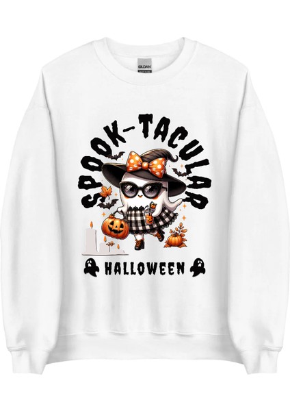 Kadın Sweatshirt - Cadılar Bayramı Cadı Desenli. Rahat ve Şık Tasarım fiyatları