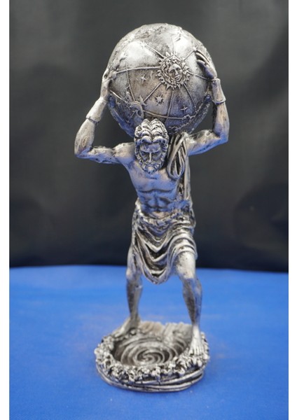 Atlas Biblo Güçlü ve Etkileyici Tasarım: 30 cm Atlas Özel Tasarım Heykel Ev Dekor Hediyelik Aksesuar