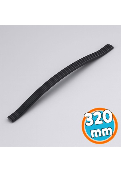 Mobilya Kulpu Çizgili Model Dayanıklı Uzun Ömürlü Modern Dekoratif Tasarım 320 mm Siyah Metal