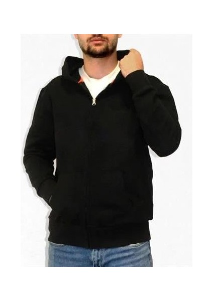 Original Krem Fermuarlı Hoodie