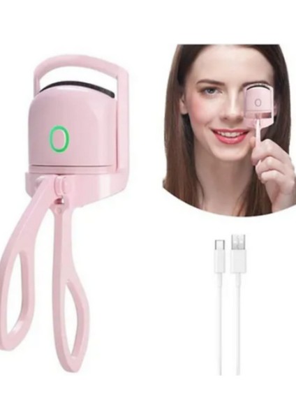 Isıtmalı Kirpik Maşası, Pembe, Güçlü ve Kolay Kullanım, Uzun Süre Kalıcı Sonuç