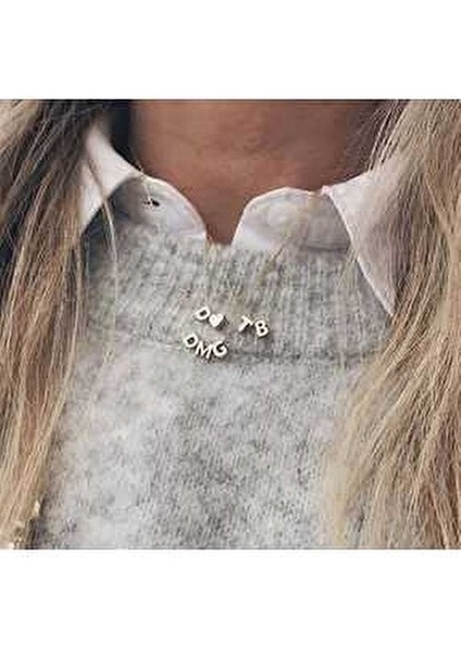 Gümüş 3 Boyutlu S Harf Kolye 925 Ayar Altın Kaplama Kadınlar İçin indirimleri