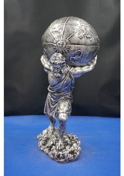 Atlas Biblo Güçlü ve Etkileyici Tasarım: 30 cm Atlas Özel Tasarım Heykel Ev Dekor Hediyelik Aksesuar