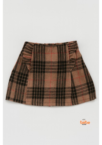 Kız Çocuk Kaşkorşe Ekoseli Şort Etek – Okul & Günlük Giyim Rahat Şık Şort Etek fırsatları