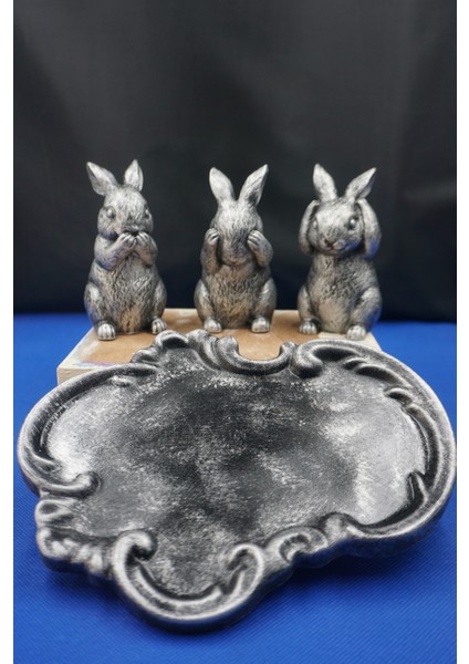 Görmedim - Duymadım - Bilmiyorum Leonardo Düşünceleri Üç Bilge Tavşan ve Tabaklı Tam Set