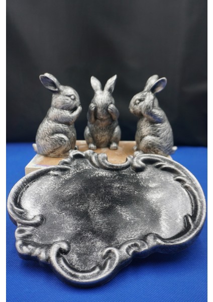 Görmedim - Duymadım - Bilmiyorum Leonardo Düşünceleri Üç Bilge Tavşan ve Tabaklı Tam Set fiyatları