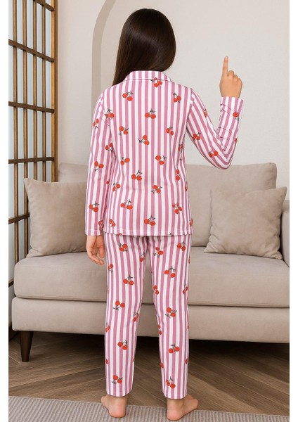 Kız Çocuk 15252 Uzun Kol Milan Pijama Takımı Gül Kurusu fiyatları