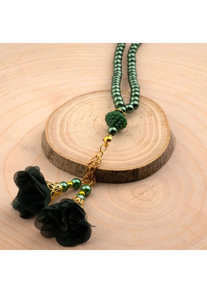 Gül Püsküllü Tesbih Yeşil (99LU - 6mm) fiyatları