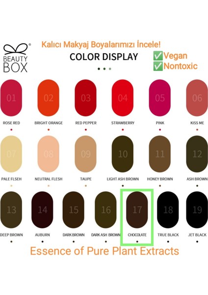 Doğal Bitkisel Kalıcı Makyaj Boyası 12ML, Güvenli ve Nontoxic Pigment fiyatları