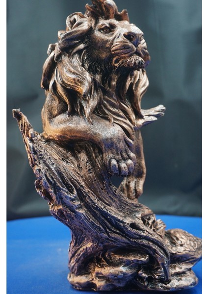 Ağaçlı Aslan Kral Heykel Biblo– Aslan Kral Ev Ofis Hediyelik Dekoratif Aksesuar (30 Cm) indirimleri