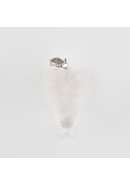 Sepetim Pembe Kuvars Pandül Doğaltaş Kolye Ucu-Açık Pembe