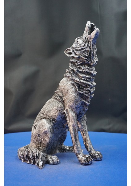 Uluyan Kurt Heykel Biblo – Büyük Boy Kurt Heykeli, Ev ve Ofis Dekor Hediyelik Aksesuar (26 Cm)