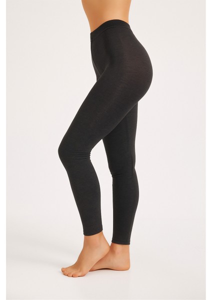 Şardonlu Kadın Ayaksız Külotlu Çorap Antrasit