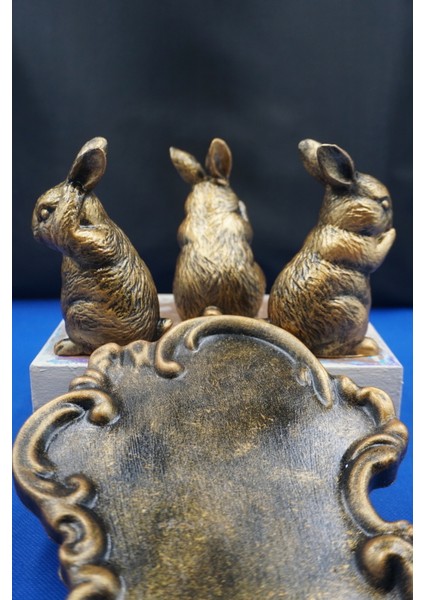 Görmedim - Duymadım - Bilmiyorum Leonardo Düşünceleri Üç Bilge Tavşan ve Tabaklı Tam Set fiyatları