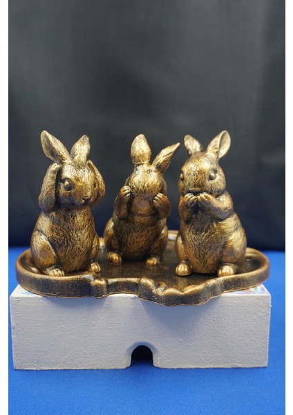 Görmedim - Duymadım - Bilmiyorum Leonardo Düşünceleri Üç Bilge Tavşan ve Tabaklı Tam Set indirimleri