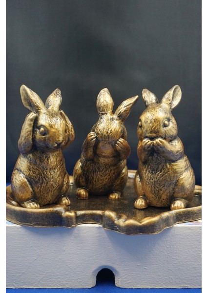 Görmedim - Duymadım - Bilmiyorum Leonardo Düşünceleri Üç Bilge Tavşan ve Tabaklı Tam Set