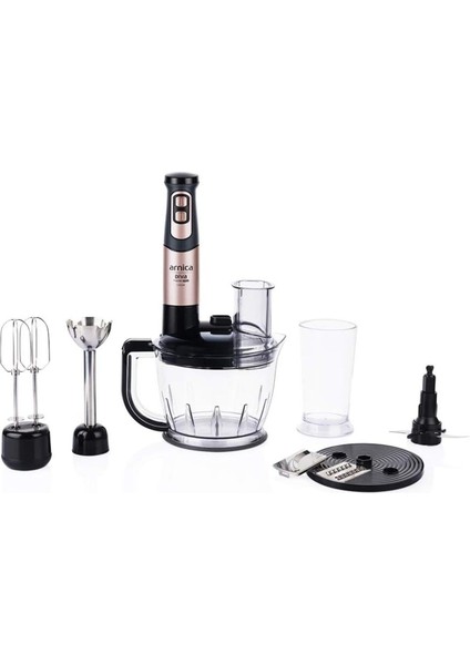 Renkli Rendeli El Blender Seti Rose Şeffaf Hazne Kapak 1096638