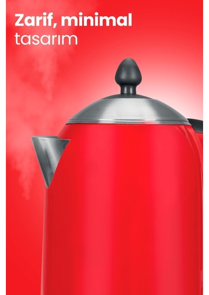 Kırmızı 1.7l Paslanmaz Çelik Su Isıtıcı, Güvenli ve Şık Tasarım modelleri