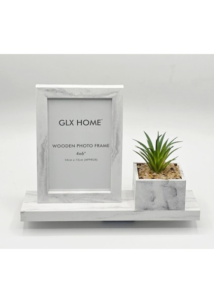 Home Dekoratif Ahşap Çiçekli Masa Resim Çerçevesi Beyaz