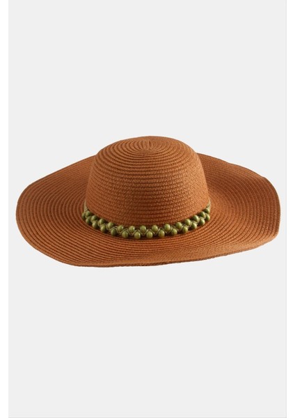 Msa-Shop Boncuk Örme Hasır Şapka-Kiremit fiyatları