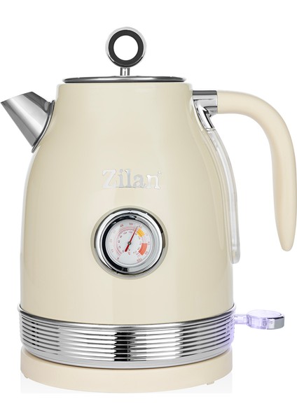 Şık Bej Retro Su Isıtıcı, 1,7 L, 2200W, 360° Kablosuz Tasarım indirimleri