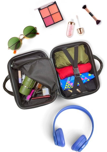 Şık Lacivert Abs Makyaj Çantası El Valizi, Pratik ve Havalı Tasarım