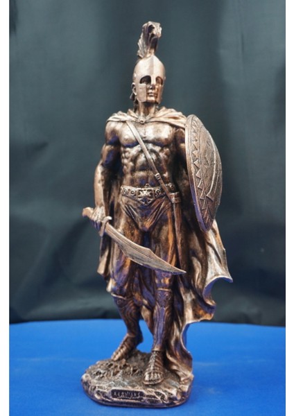 Antik Yunan Mitolojisi Leonidas Heykel Biblo – Güç ve Cesareti Yansıtan Dekoratif Aksesuar (35 Cm)