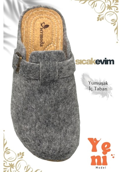 Kadın Kışlık Ev Terliği – Sıcak Tutan, Hafif ve Dayanıklı Şık Peluş Terlik Gri modelleri
