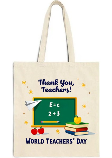 Ham Bez Çanta – Thank You Teachers | Öğretmenlere Özel Şık Tote fiyatları