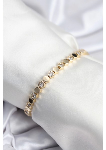 Bfs Pirinç Vıp Seri Gold Renk Petek Model Kadın Bileklik