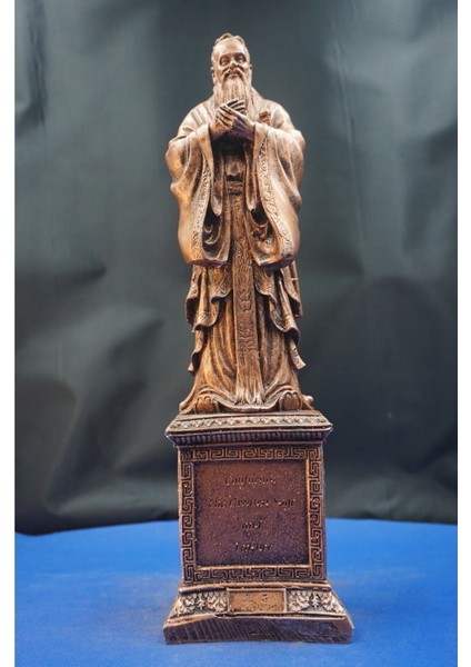 Konfüçyüs Heykel Biblo – Büyük Boy Çinli Filozof Konfüçyüs Ev ve Ofis Hediyelik Aksesuar (35 Cm)