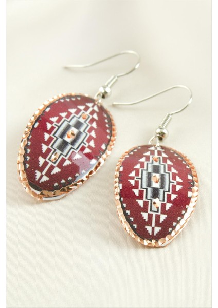 Sepetim Oval Bakır Küpe-Bronz