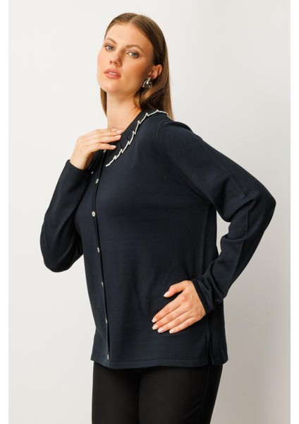 65312 Onteks Bluz Yaka Detaylı Düğmeli Uzun Kol modelleri