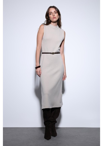 Taş Kemer Detaylı Kadın Midi Elbise fiyatları