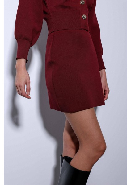 Bordo Triko Kadın Mini Etek fırsatları