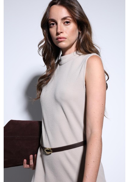 Taş Kemer Detaylı Kadın Midi Elbise fırsatları