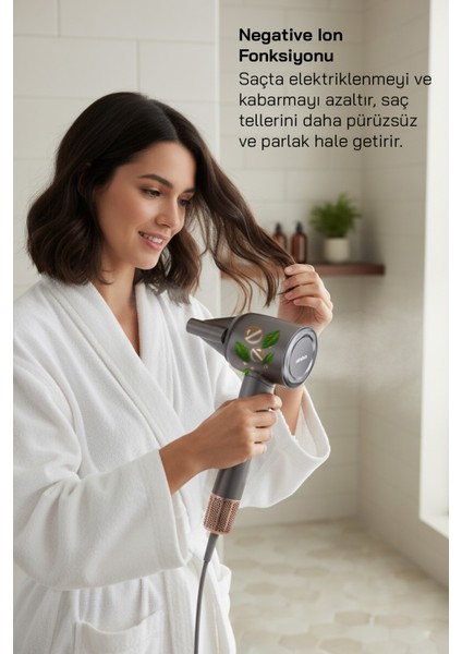 SHD-1737 BLDC Saç Kurutma Makinesi-Koyu Gri